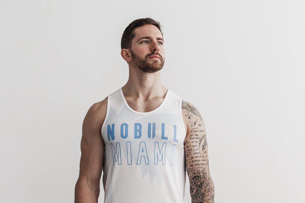 NOBULL Miami Palm Tank Üstleri Erkek - Mavi - Turkiye (VLB-085162)